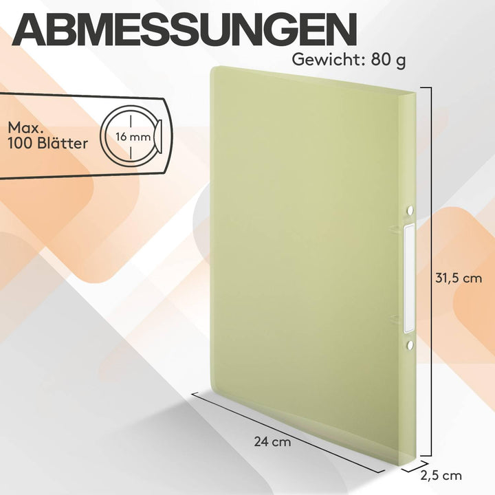 ACROPAQ - 12 x Ringbuch A4 - Mit 2 Ringen, Mit Rückenetiketten, Rückenbreite 2,5 cm, Wasser, Natur F