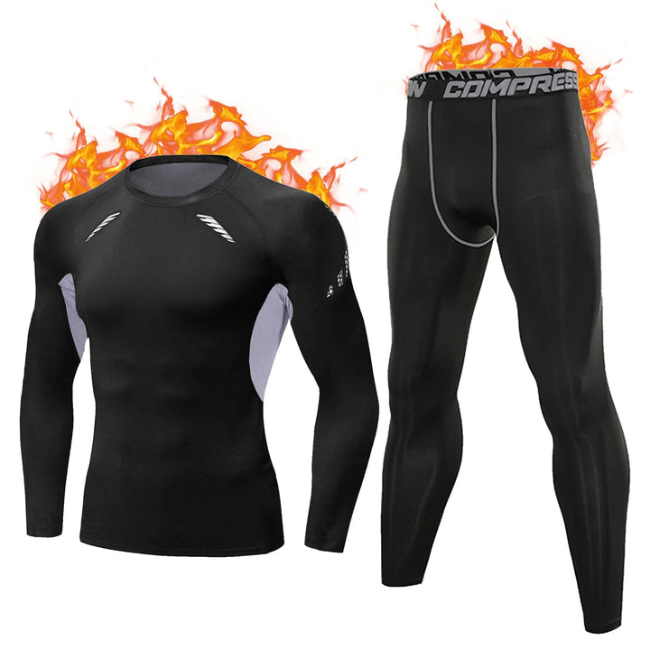 Thermounterwäsche Herren Winter Thermo Unterwäsche Set Fussball Funktionsunterwäsche Innenfleece Ski