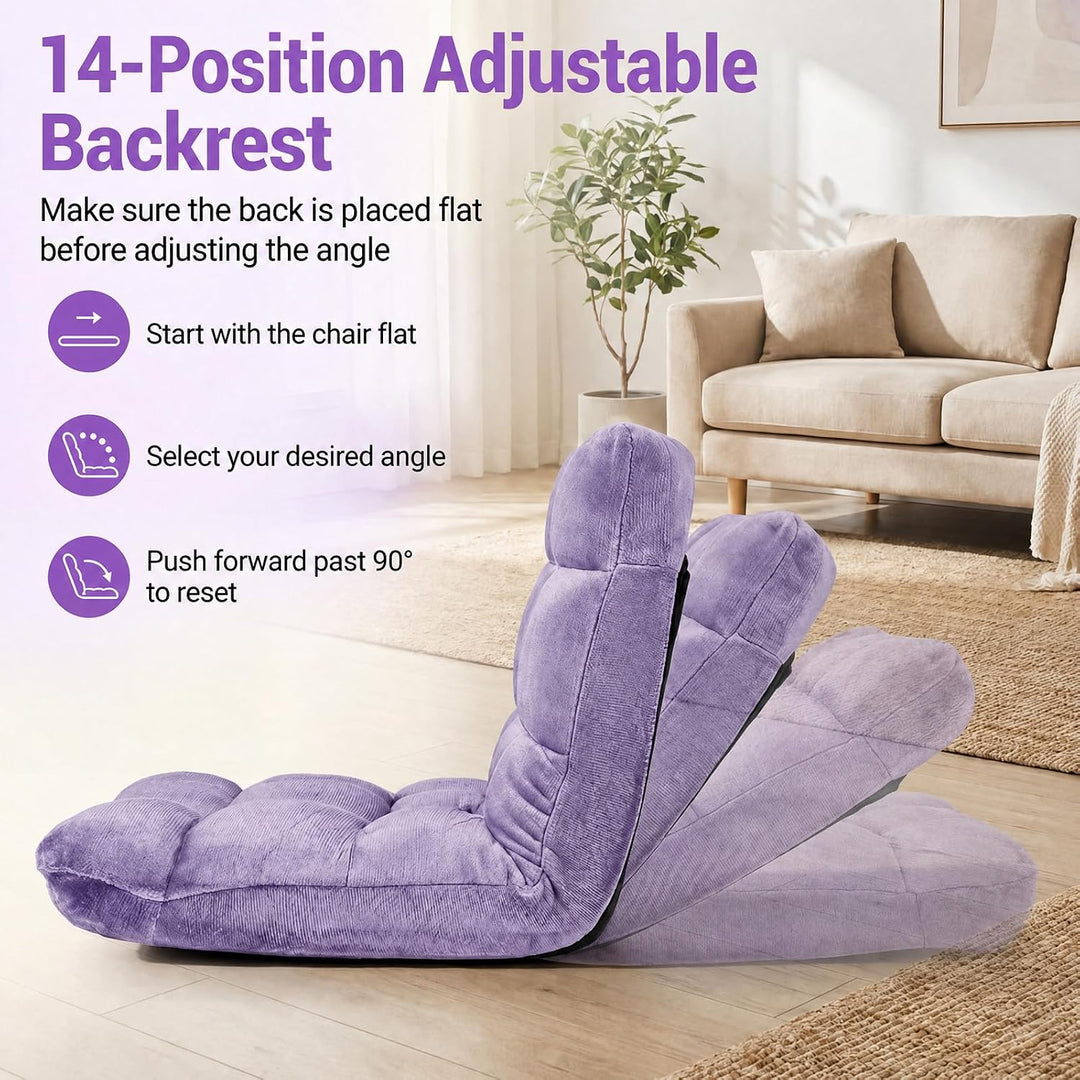 RELAX4LIFE Bodenstuhl Klappbar, Bodensessel mit Verstellbarer Rückenlehne & Liegefunktion, Relaxsess