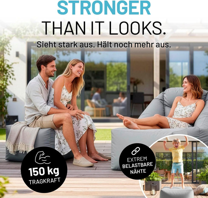 Lumaland Aufblasbarer Hocker | Outdoor Camping Sitzsack - ideal zu Sessel & Sofa | Regulierbarer Luf