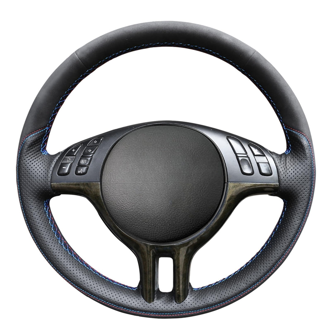 MEWANT Lenkradhülle aus genähtem Leder für BMW 3er E46 E46/5 2000 2001 2002 2003 2001 2005 / X5 E53