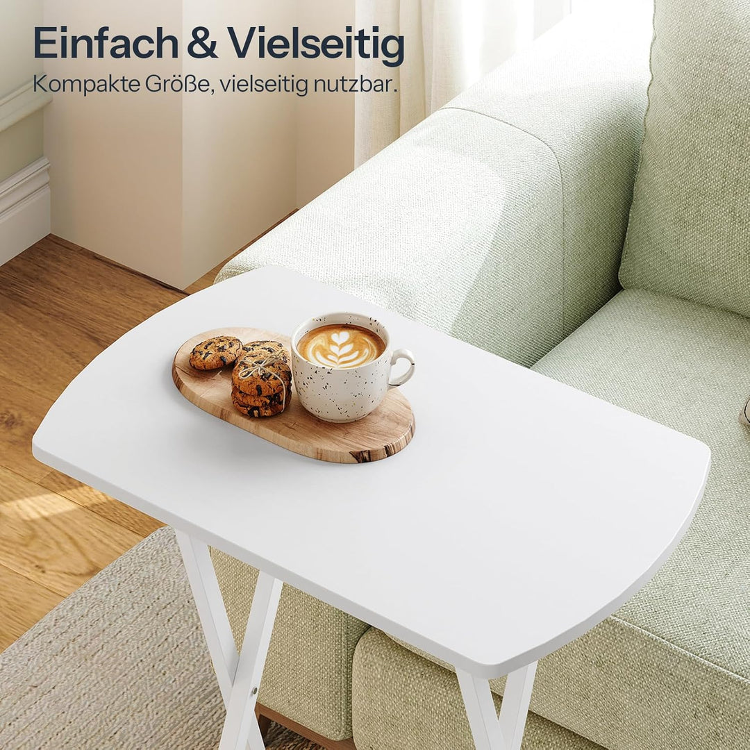 HOOBRO Beistelltisch Klappbar, Kleiner Sofatisch, Tablett Tisch, Kaffeetisch TV Tray im Industriesti