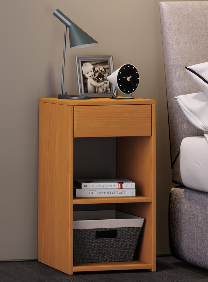 VCM Nachtschrank Beistelltisch Schublade Konsole Boxspring Nachttisch Sledo Maxi Buche, Buche