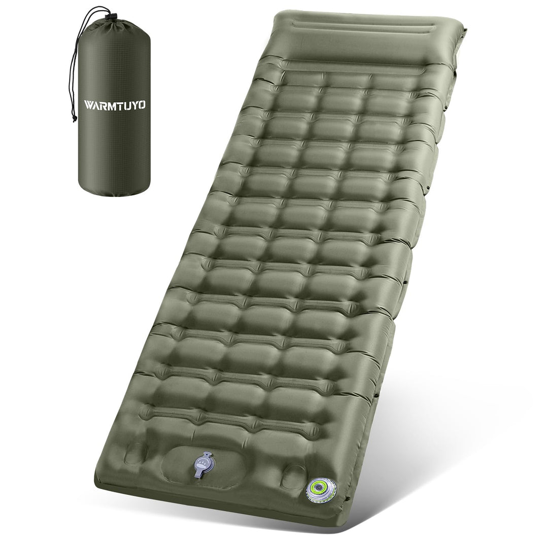 WARMTUYO Isomatte, Luftmatratze Camping mit Elektrisch Pumpe, 12CM Dicke Matratze Outdoor Aufblasbar