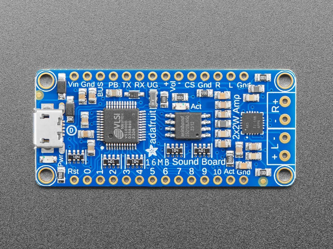Adafruit Audio FX Soundboard + 2x2W Amp - WAV/OGG Trigger -16MB