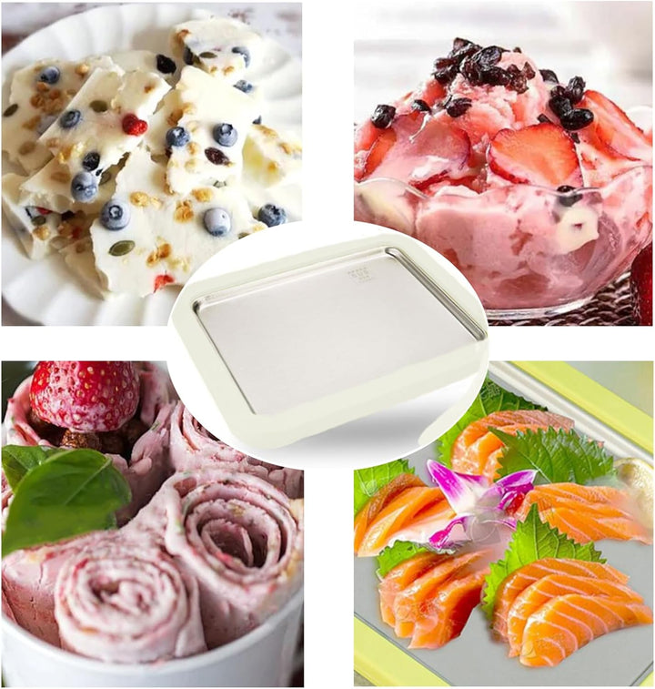 Eisplatte Eis Rolls zum Eis Machen DIY, Eisplatte zum eis machen, Rolled Ice Cream Maker, mit 2 Spat