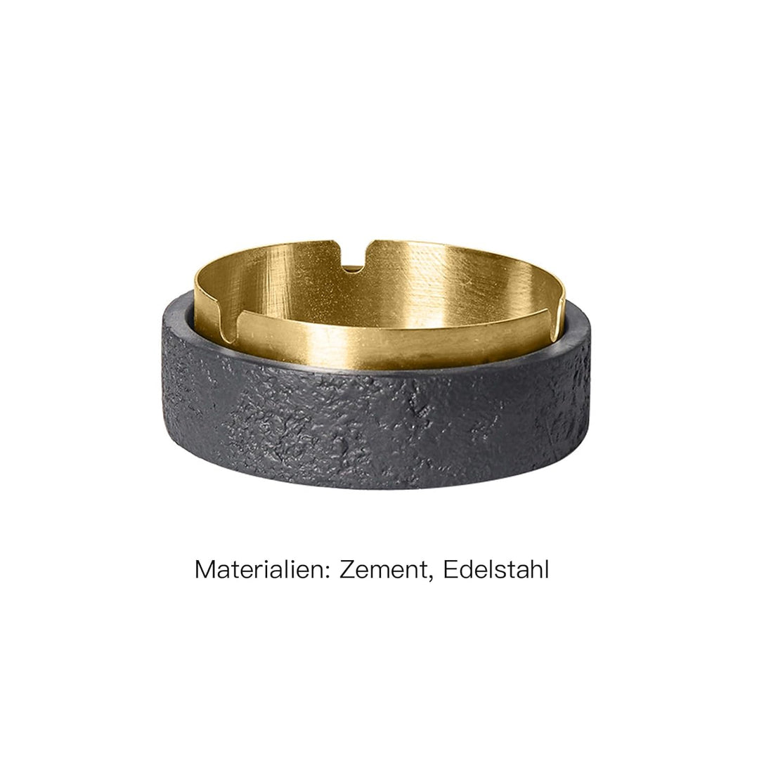 Dekorative Tisch Aufbewahrungsbox mit Deckel aus Zement & Edelstahl, Geruchsdicht, Windfest, Für Inn