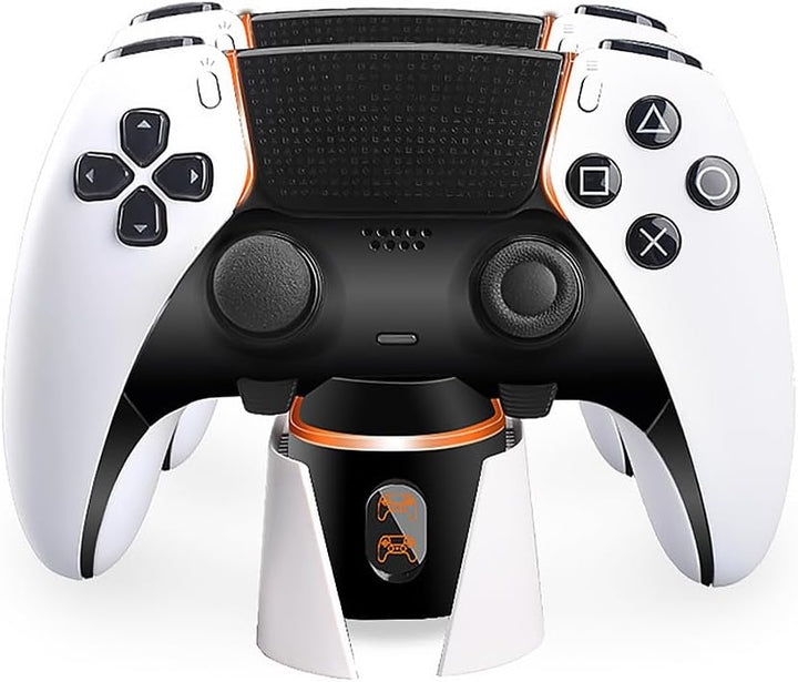 POFET PS5 Schnellladestation für PS5 DualSense Controller Ladestation mit RGB-LED-Lichtanzeigen, Tri