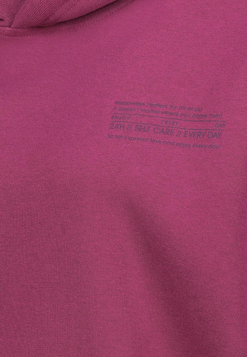 Sublevel Damen Basic Pullover Hoodie mit Mini-Print S Rosa, S Rosa
