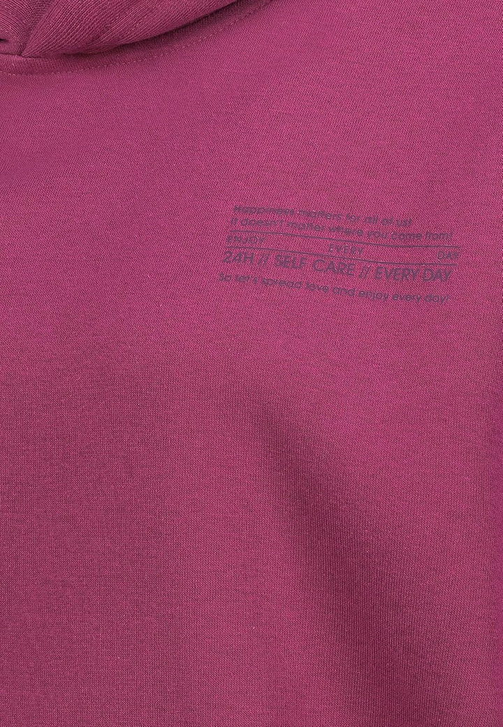 Sublevel Damen Basic Pullover Hoodie mit Mini-Print S Rosa, S Rosa
