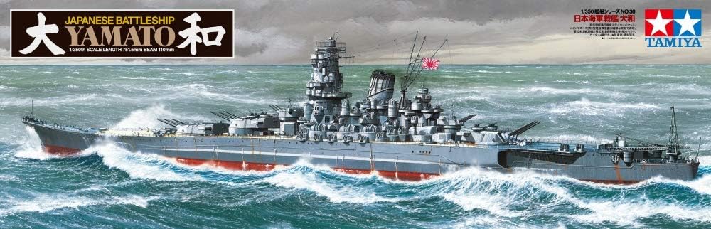 Tamiya 300078030-1:350 Jap. Yamato 2013 Schlachtschiff,originalgetreue Nachbildung, Plastik Bausatz,