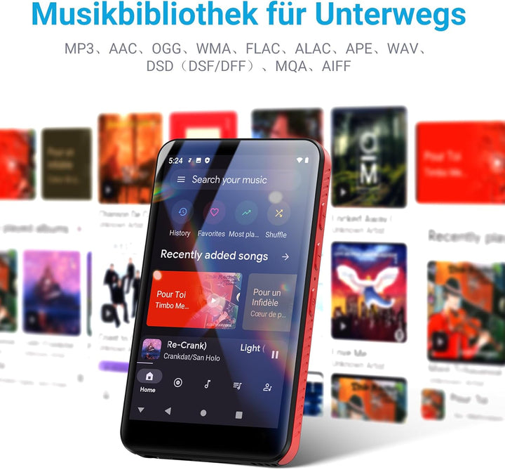 MECHEN MP3 Player Bluetooth WLAN, 4,0 Zoll Android 10 MP4 Player