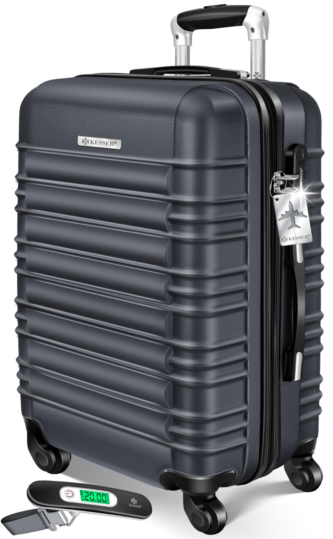 KESSER® Reisekoffer Mittlerer Hartschalen-Koffer Inkl. Kofferwaage + Gepäckanhänger Trolley Gepäck R