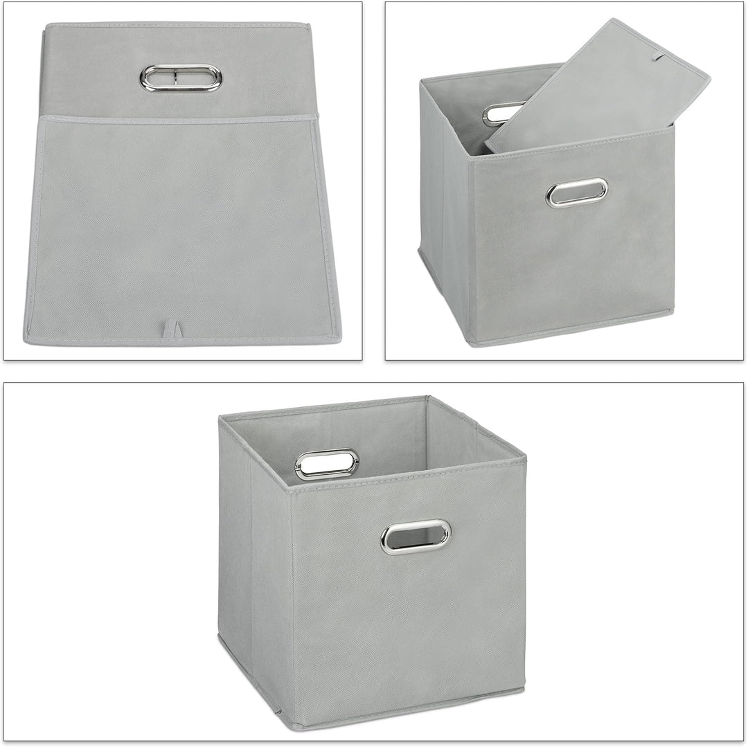 Relaxdays Aufbewahrungsbox 4er Set, Faltbare Regalboxen, HxBxT: 30x30x30 cm, mit Griffen, Faltboxen