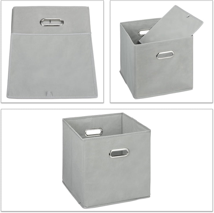 Relaxdays Aufbewahrungsbox 4er Set, Faltbare Regalboxen, HxBxT: 30x30x30 cm, mit Griffen, Faltboxen