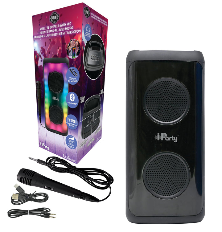 Lexibook iParty®, Tragbarer Bluetooth®-Lautsprecher mit Mikrofon, Leistungsstarker Klang, Mehrfarbig