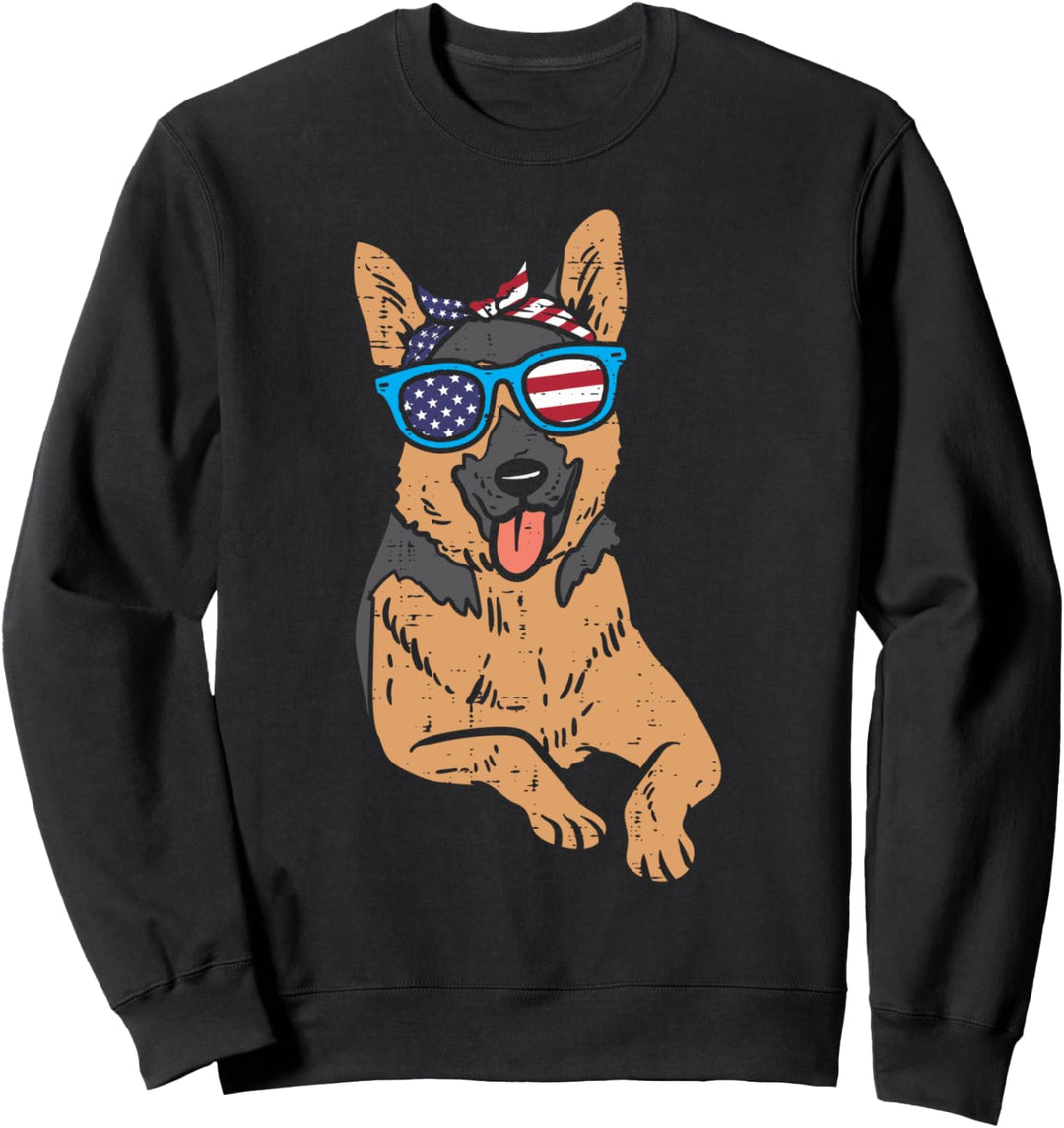 Bandana German Shepherd American USA 4th Of July Fourth Dog Sweatshirt