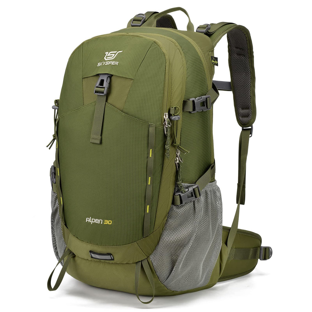 SKYSPER Wanderrucksack 30L Trekkingrucksack Wasserfest mit Rückenbelüftung und Netzrücken Tagesausfl