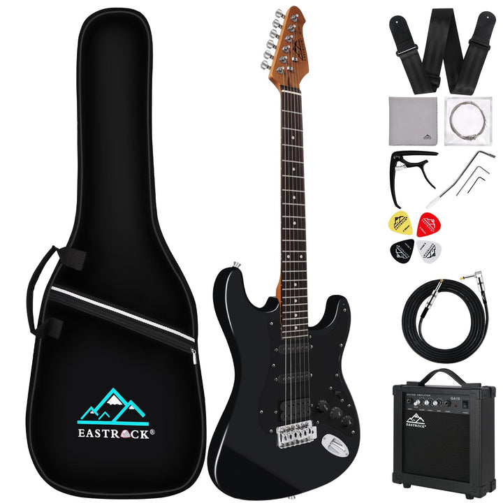 Eastrock E Gitarre Set E Guitar 39 Zoll Elektrogitarre mit Verstärker 10 Watt，Gitarre Tasche, Plektr