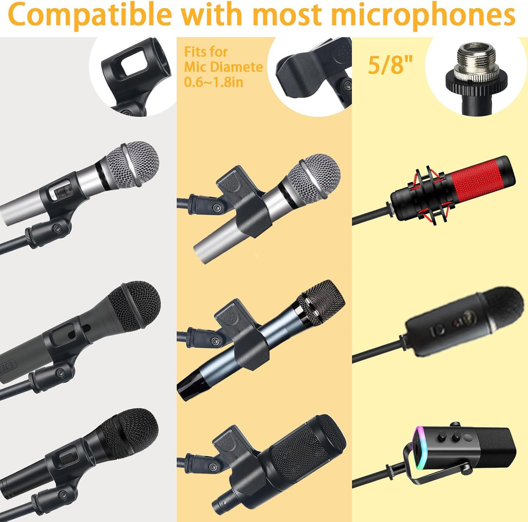 Mikrofonständer Boden Mikrofonstativ für Blue Yeti Samson Q2U Fifine K6 mit Schwenk Arm, Tragetasche
