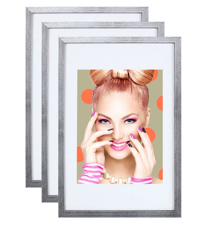 IDEAL TREND 3er 5er Set Holz Bilderrahmen Lifestyle Plexi Foto Rahmen Collage Wanddeko Poster S111: