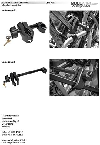 Bullwing Rahmenhalter abschliessbar lang, 31 cm lang