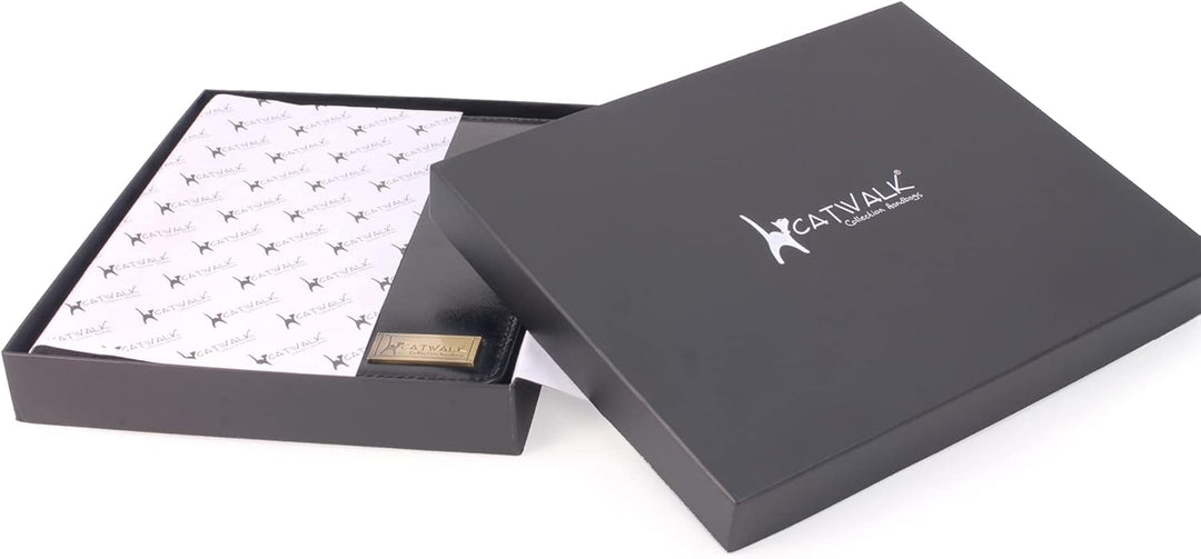 Catwalk Collection Handbags - Vintage Leder - A5 Reissverschluss Konferenzmappe Schreibmappe - Angel