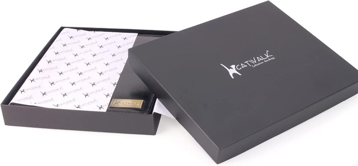 Catwalk Collection Handbags - Vintage Leder - A5 Reissverschluss Konferenzmappe Schreibmappe - Angel