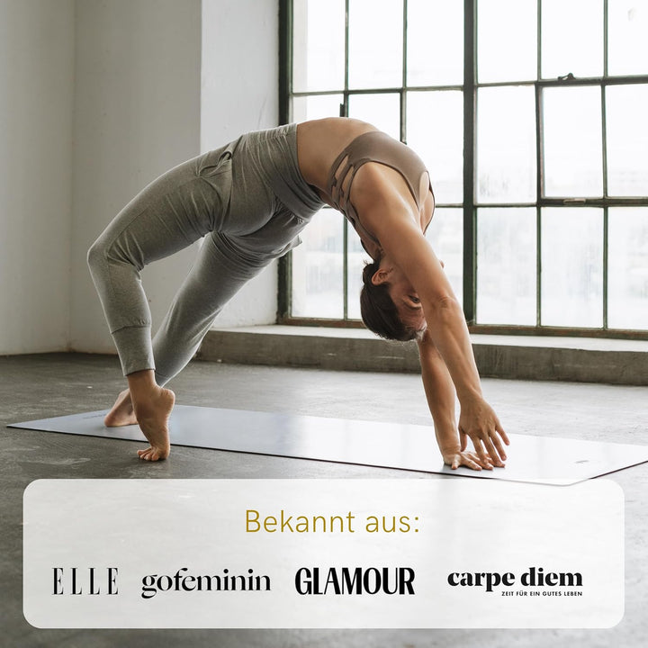 LOTUSCRAFTS® Yogamatte rutschfest, aus Naturkautschuk, universell einsetzbar als Yoga Matte, Sportma