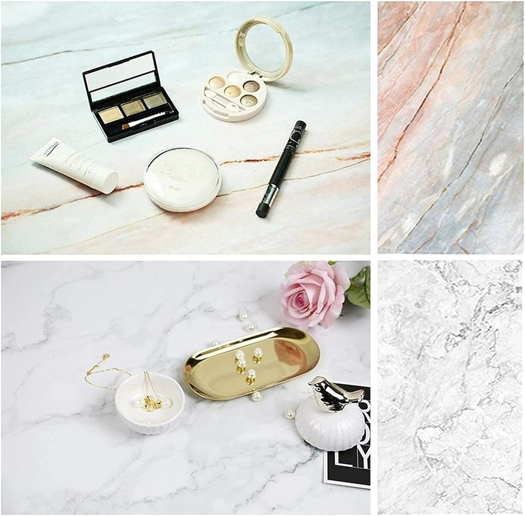 Selens 3 Stück 2 in 1 Hintergrund Marmor Mehrfarbig Holzmaserung und Betonzementwand 56x88cm Flat La