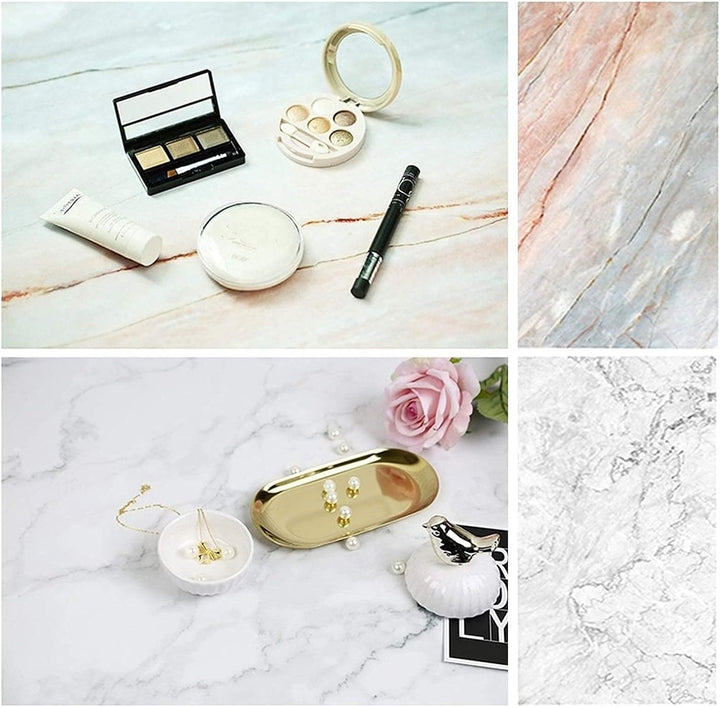 Selens 3 Stück 2 in 1 Hintergrund Marmor Mehrfarbig Holzmaserung und Betonzementwand 56x88cm Flat La