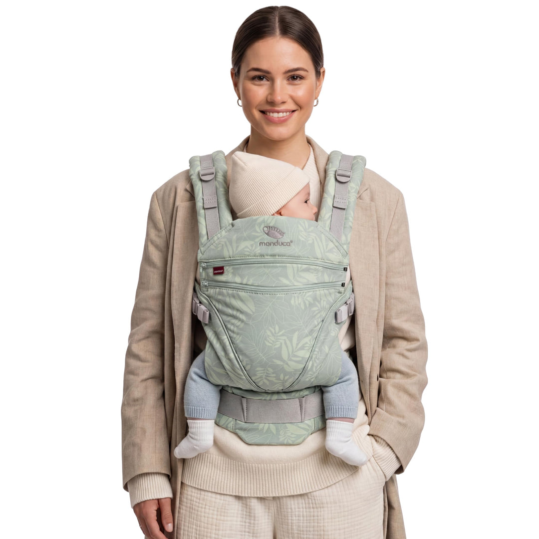 manduca Babytrage XT > Limited Edition Botanic Green < All-In-One Baby- und Kindertrage für Neugebor