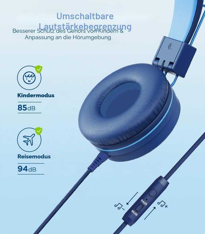 Kinder-Kopfhörer mit LED-Lichtern für die Schule, Upgrade USB Typ C Kid Kopfhörer mit Mikrofon, Laut