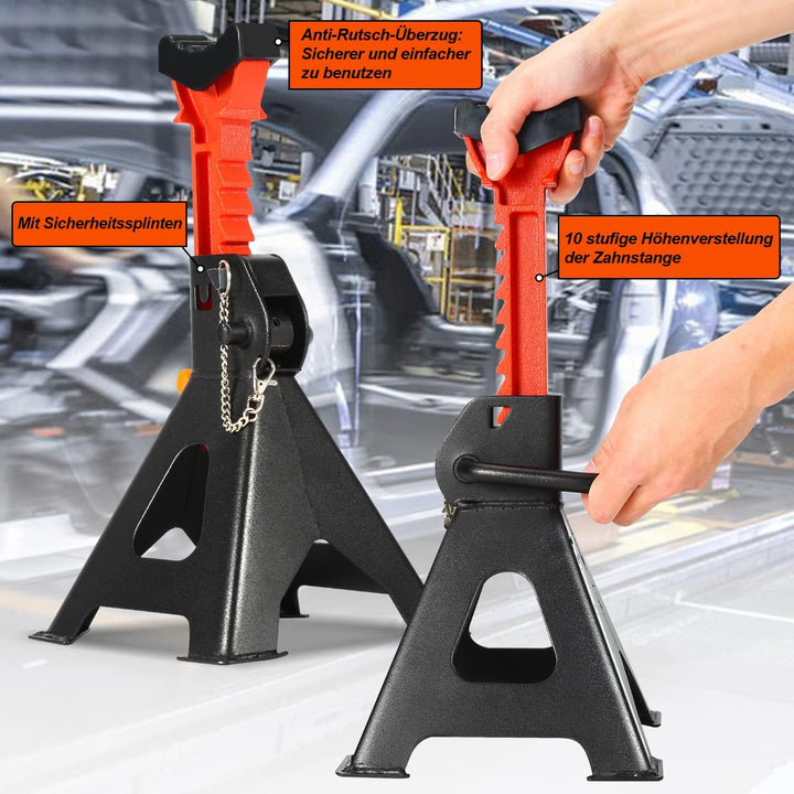 Herrselsam Unterstellbock 3T Tragfähigkeit Unterstellbock Höhenverstellbar 285-430mm Unterstellbock