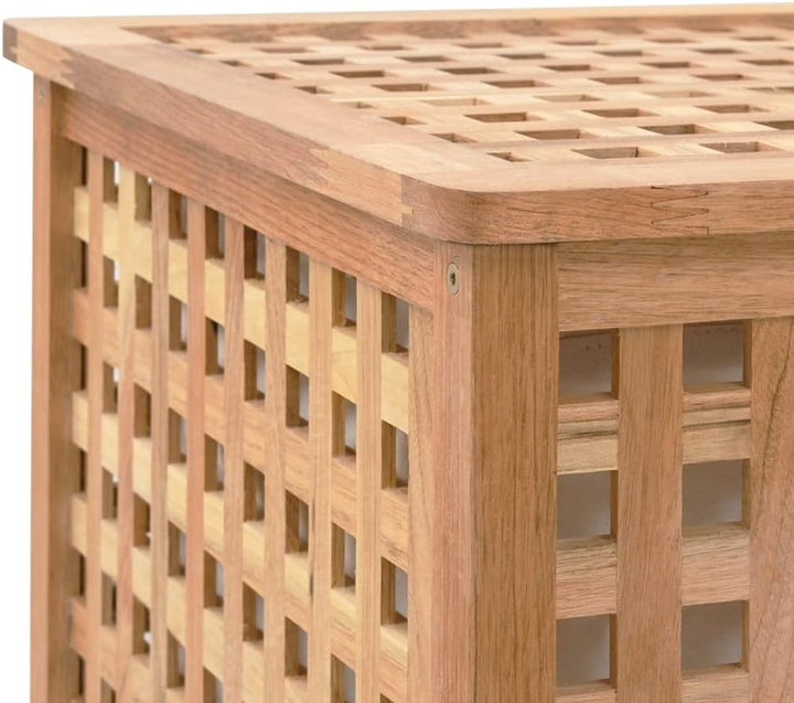vidaXL Walnussholz Massiv Wäschekorb 2 Staufächer Wäschesammler Wäschebox Wäschetonne Wäschetruhe Wä