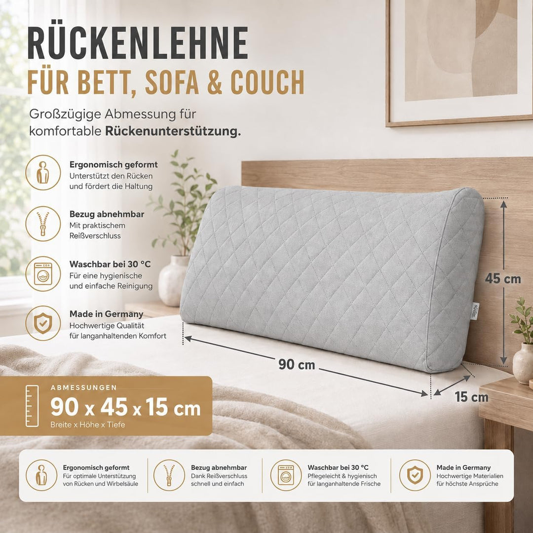 sabeatex® Rückenlehne für Bett, Sofakissen, Rückenkissen für Lounge-oder Palettenmöbel in 5 trendige