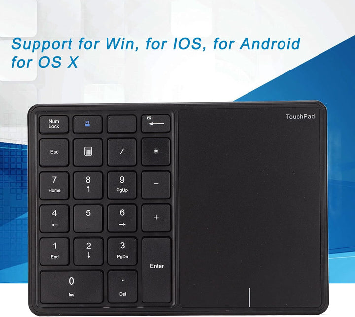 Kabelloser Nummernblock mit Touchpad, Bluetooth-Nummernblock für Laptop, 22 Tasten Wireless BT Dual