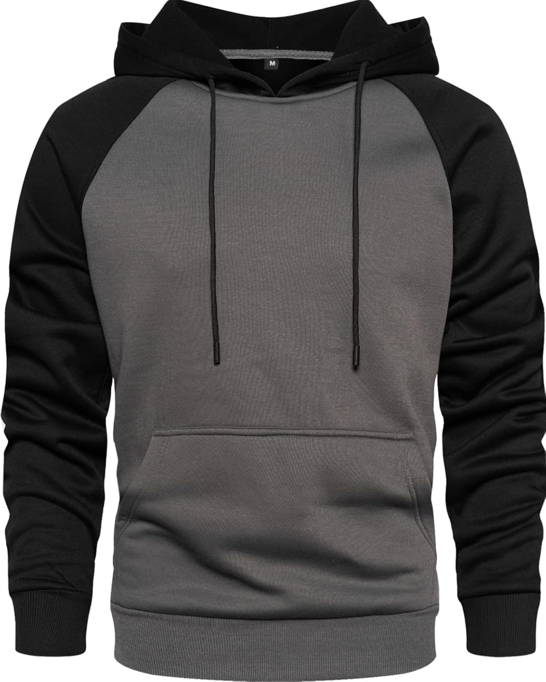 MANLUODANNI Herren Raglan Hoodie, Kapuzenpullover Herren Schlichter Vintage Pullover mit Kapuze Casu