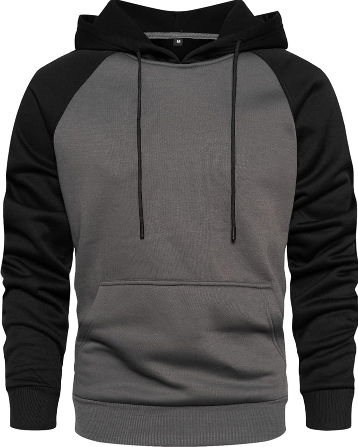 MANLUODANNI Herren Raglan Hoodie, Kapuzenpullover Herren Schlichter Vintage Pullover mit Kapuze Casu