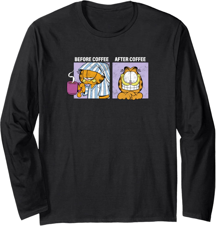 Garfield Before Coffee & After Coffee Langarmshirt