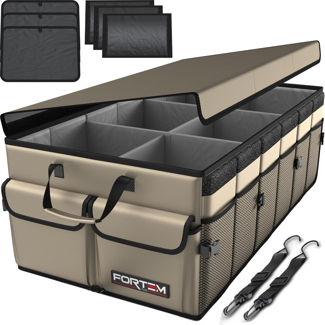 FORTEM Kofferraum Organizer, Kofferraumtasche, Zusammenklappbarer Auto Organizer Kofferraum mit Fäch