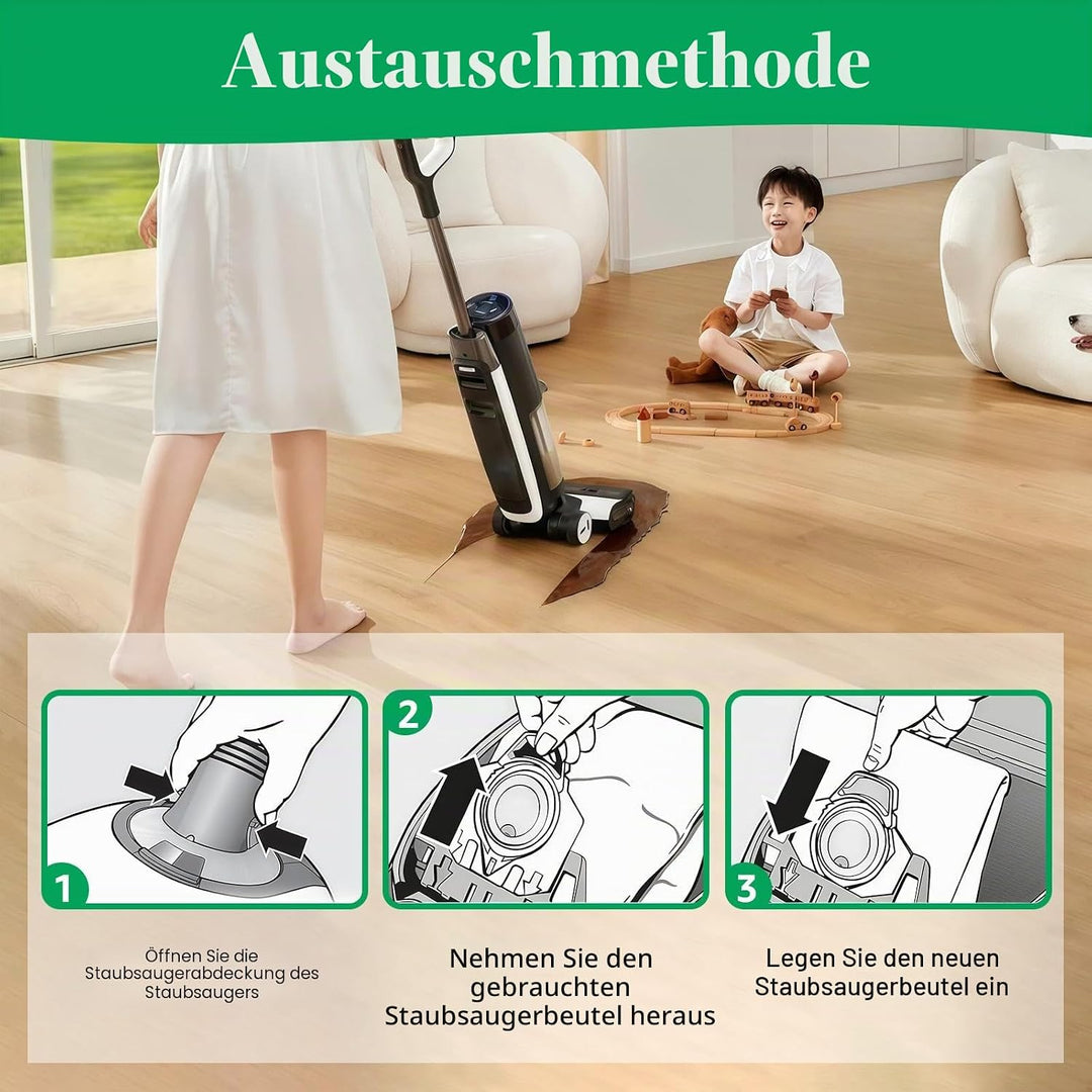 12 Stück Staubbeutel für Vorwerk Kobold VB100,Staubsaugerbeutel,Mit 3 Motorfiltern, 1 Bürsten, Staub