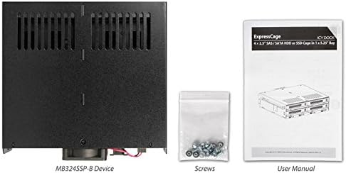 ICY DOCK ExpressCage MB324SP-B - Wechselrahmen für 4X 2,5 Zoll (6,4cm) SATA/SAS SSD/HDD in 1x 5,25 Z