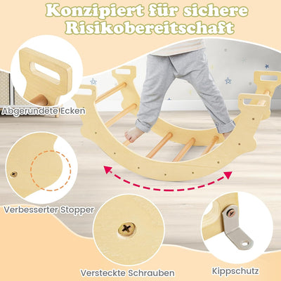 COSTWAY Kletterbogen mit weichem Kissen, Kletterdreieck zum Wippen, Klettern und Krabbeln, Indoor Kl