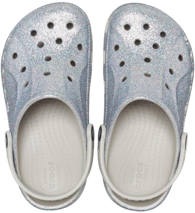 Crocs Unisex Kinder Baya Clog K 32/33 EU Glitter Silver, 32/33 EU Glitter Silver