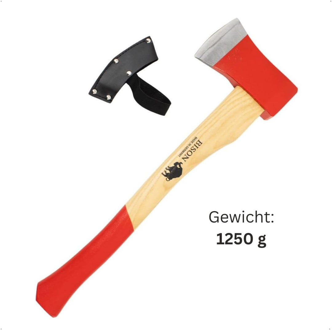 Bison Spaltbeil 1250 g, Länge 500 mm, Klassiker für kleine bis mittlere Holzstücke, 01-22-221200