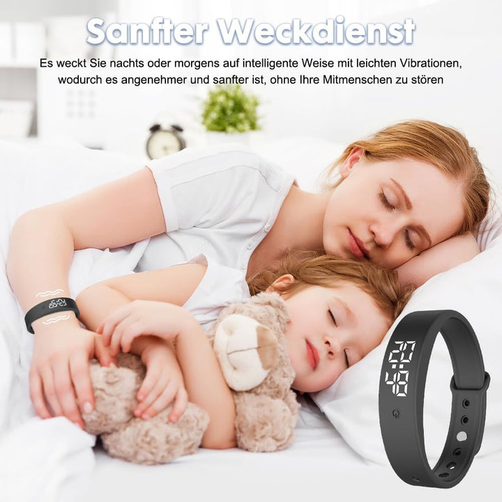 Vibrationsalarm Erinnerung Uhr, Vibrationswecker Armband, Silent Vibrating Alarm Reminder Watch mit