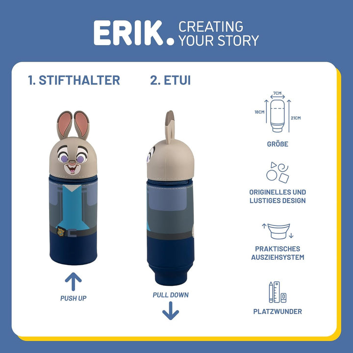 Grupo Erik Mäppchen Disney Zoomania Judy Hopps 1 Fach - Stift Etui Schule - Federmäppchen Mädchen Sc