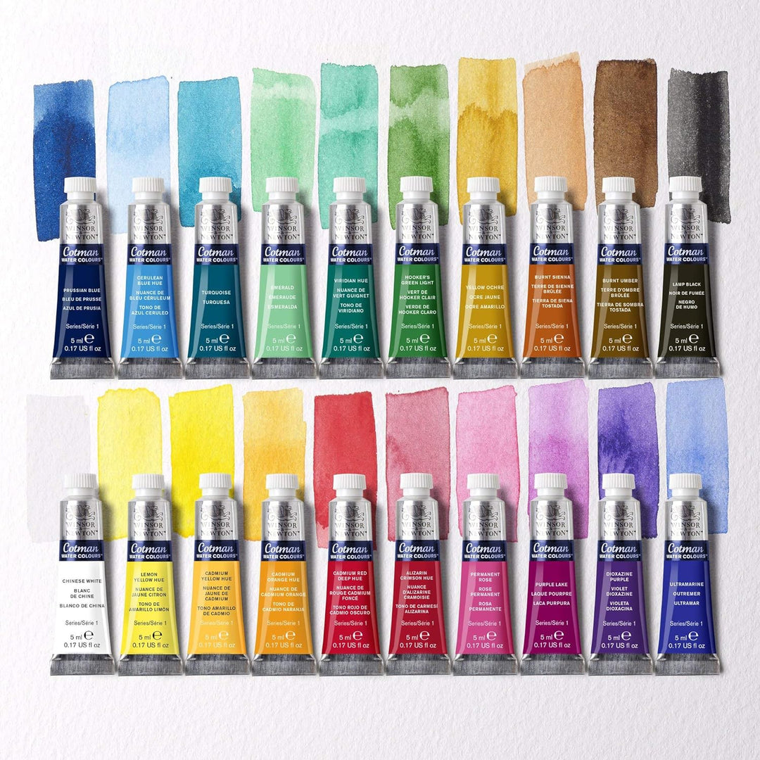 Winsor & Newton 390665 Cotman Aquarellfarbenset, ausgezeichnete Transparenz, Farbkraft und Verarbeit
