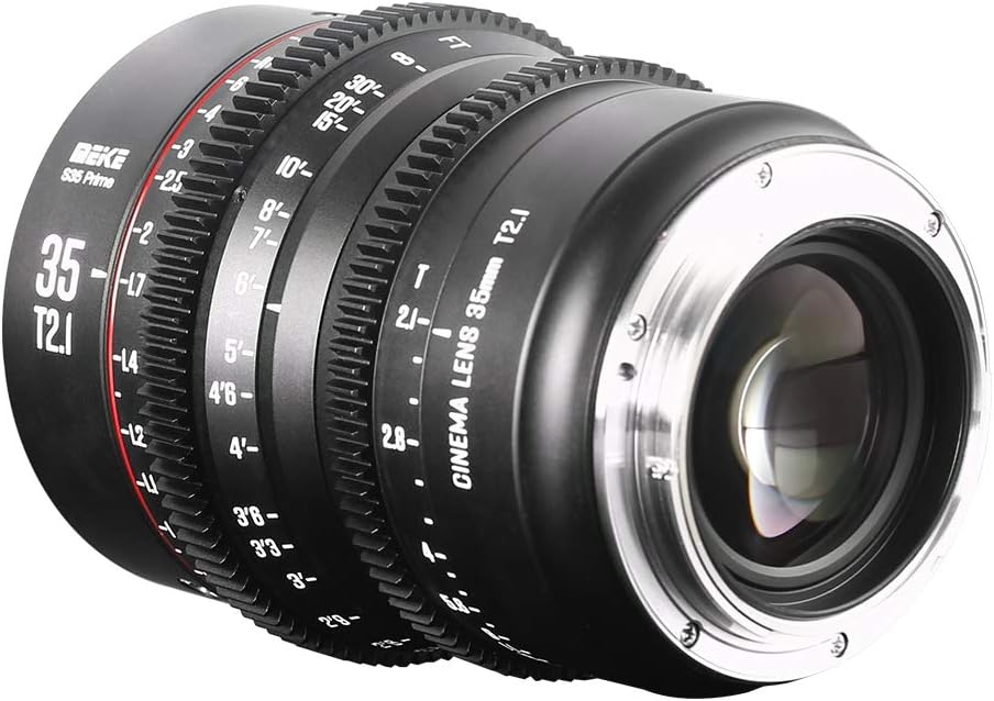 MEKE 35mm T2.1 Super 35 Prime Manueller Fokus Kino-Objektiv für EF-Mount Cine Kamera, kompatibel mit